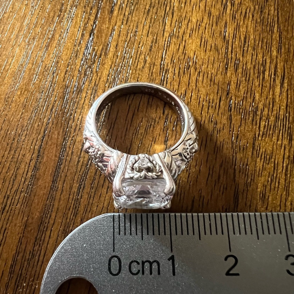 Judith Ripka Asscher Cut Diamonique CZ Ring Size 6 - Picture 11 of 12